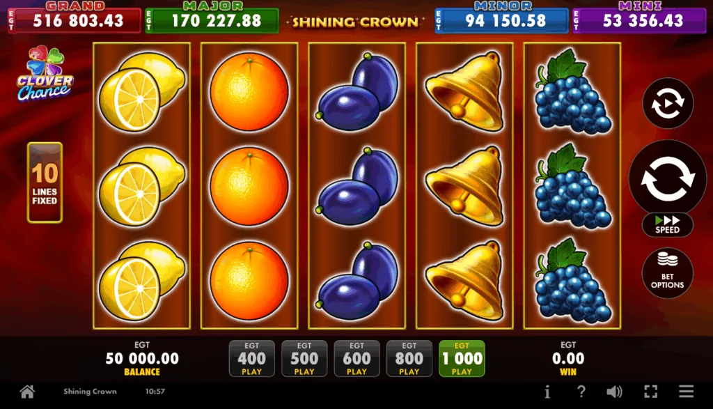 Shining Crown slot game screenshot