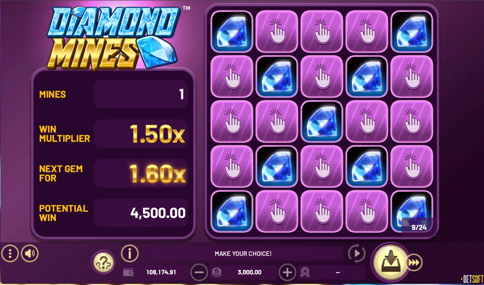 Diamond Mines slot features and rtp