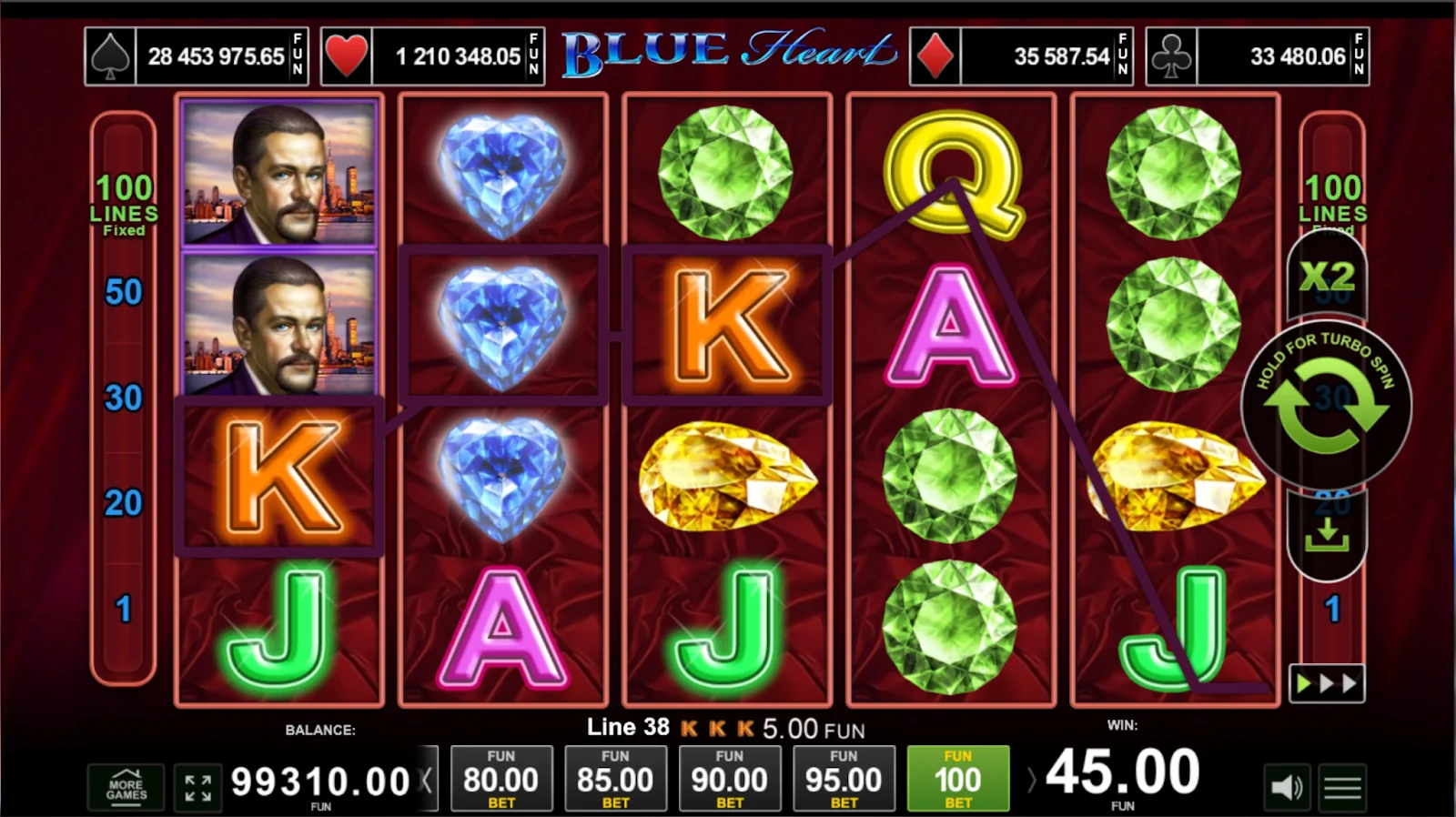 Blue Heart slot features and rtp