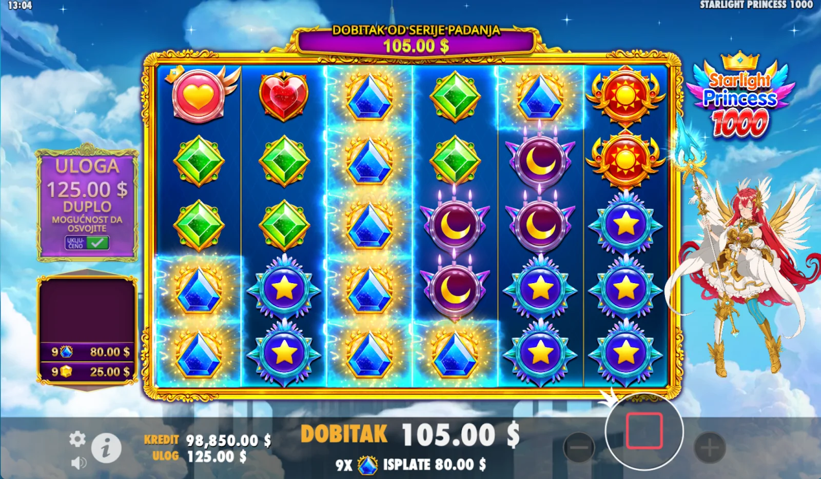 Starlight Princess 1000 slot features and rtp