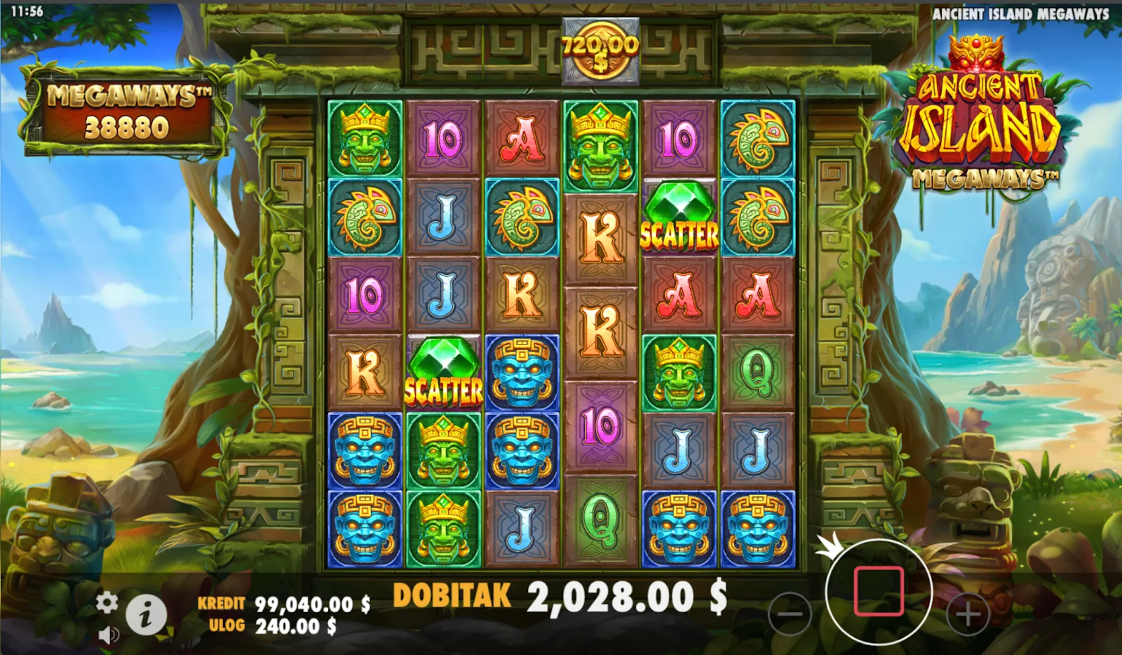 Ancient Island Megaways slot features and rtp