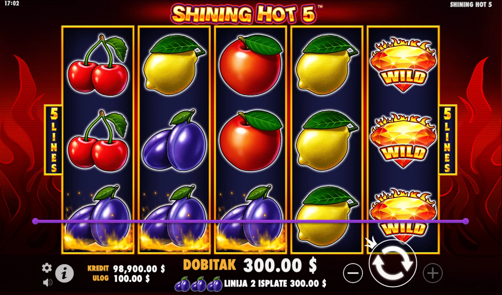 Shining Hot 5 slot features and rtp