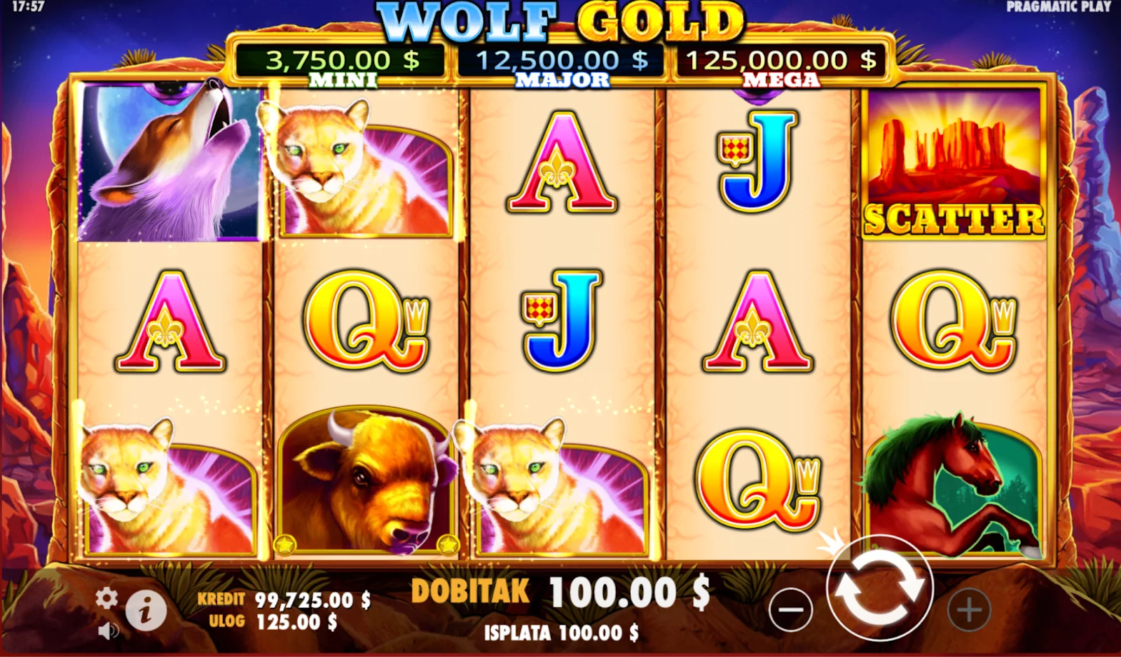 Wolf Gold slot features and rtp