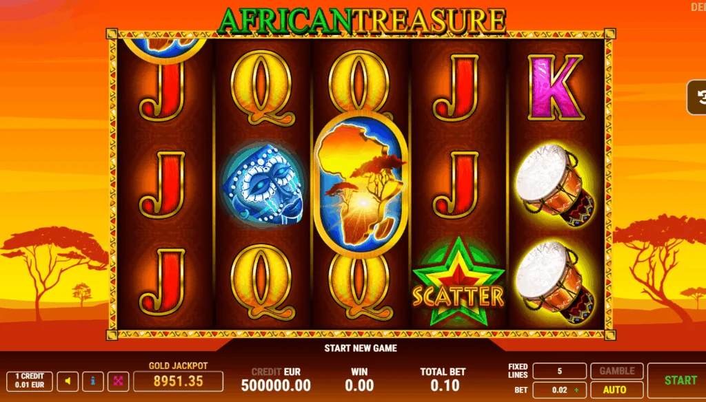 African Treasure slot game screenshot