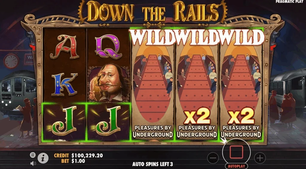 Down the Rails slot features and rtp
