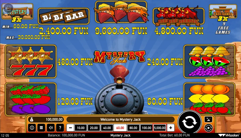 Mystery Jack slot game screenshot