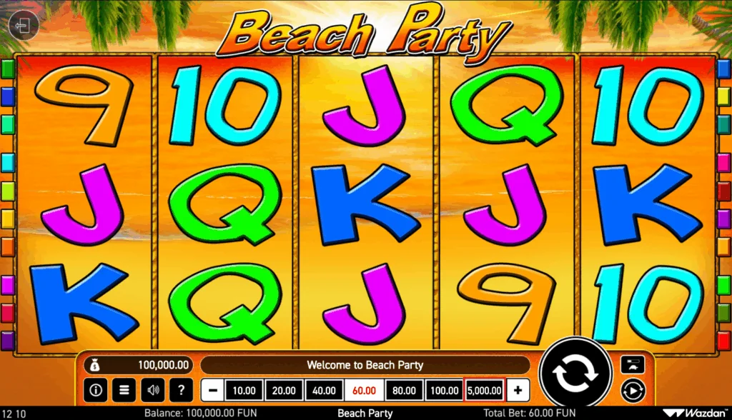 Beach Party slot game screenshot