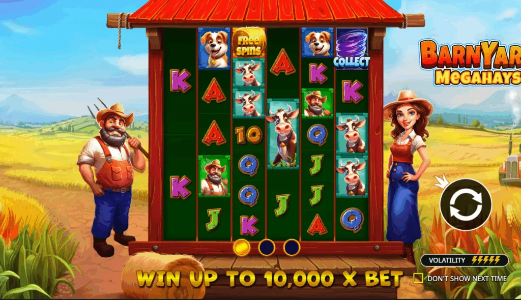 Barnyard Megahays Megaways slot game screenshot