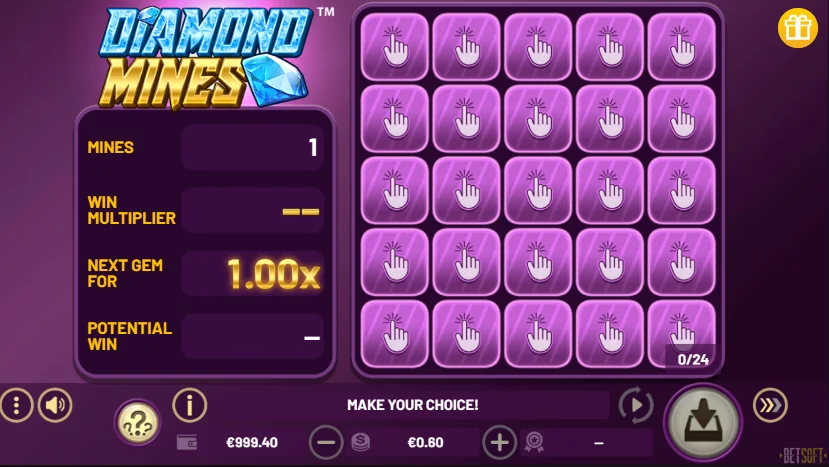 Diamond Mines slot game screenshot