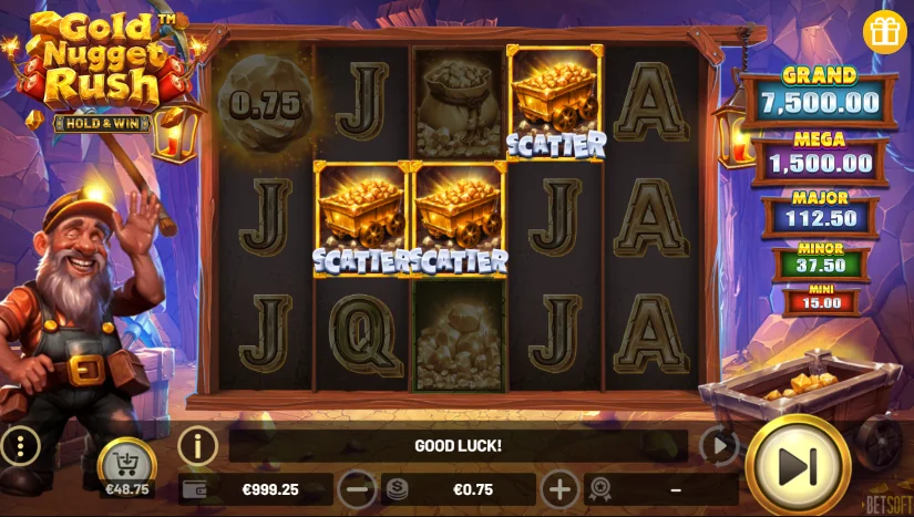 Gold Nugget Rush – Hold & Win demo gameplay how to play