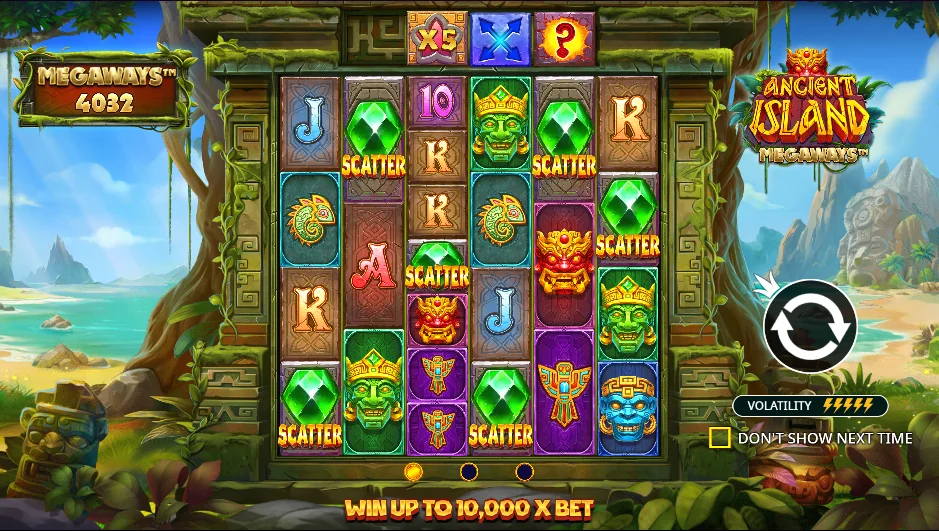 Ancient Island Megaways slot game screenshot
