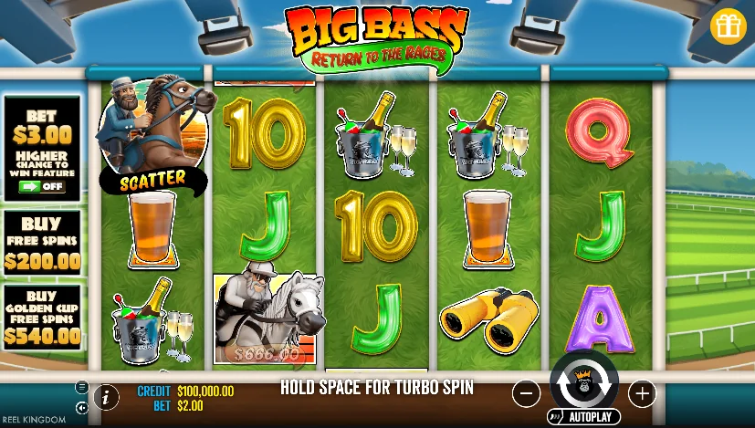 Big Bass Return to the Races slot game screenshot