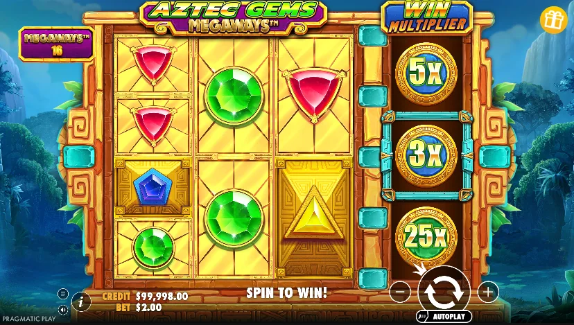 Aztec Gems Megaways demo gameplay how to play