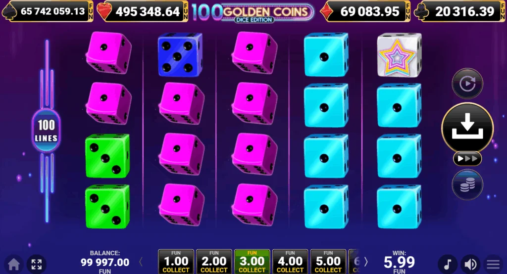 100 Golden Coins Dice Edition demo gameplay how to play