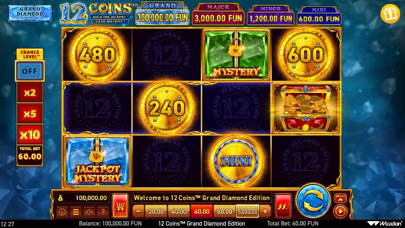 12 Coins Grand Diamond Edition slot game screenshot
