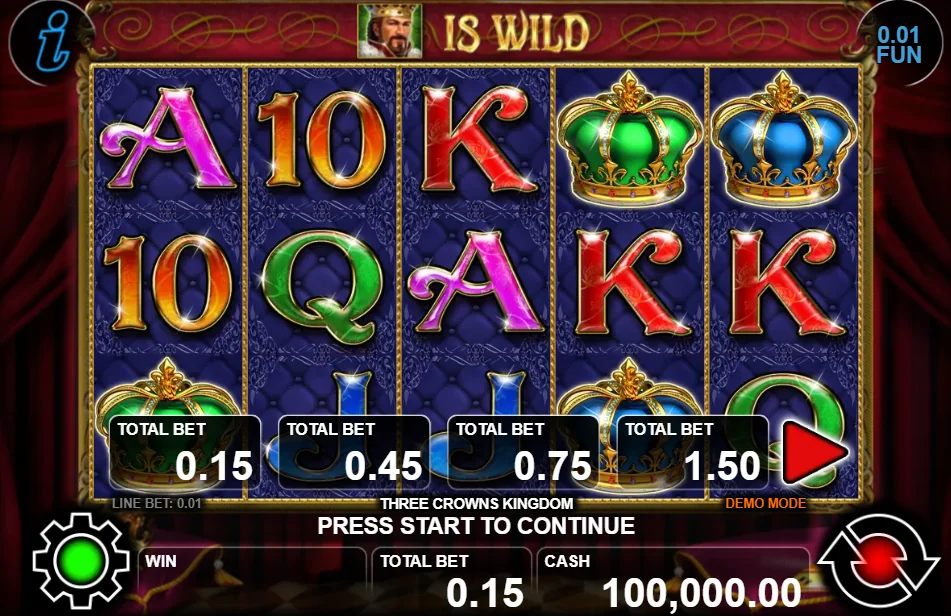 Three Crowns Kingdom slot game screenshot