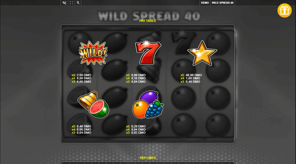 how to play Wild Spread 40 slot game