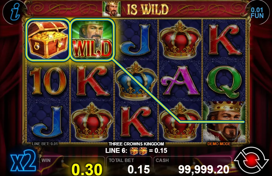 Three Crowns Kingdom slot features and rtp