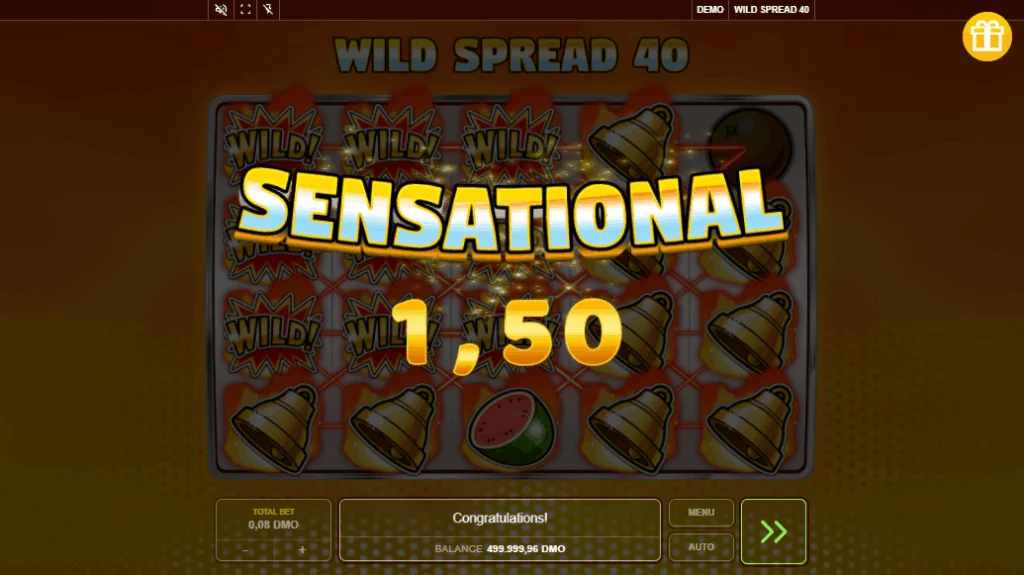 Wild Spread 40 slot features and rtp
