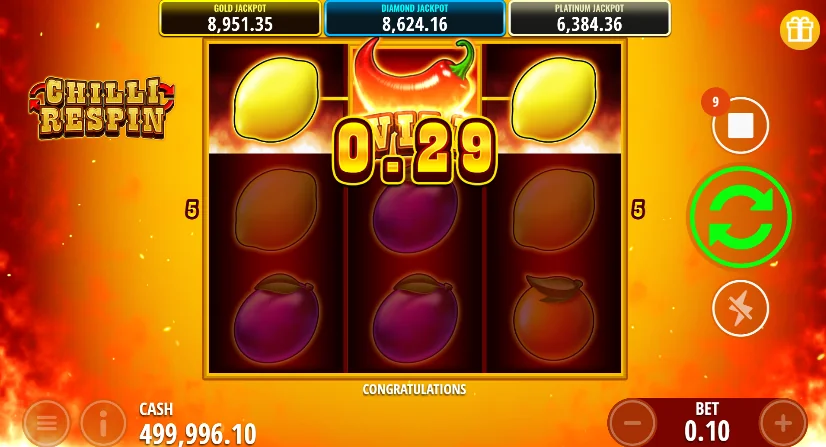 Chilli Respin slot features and rtp
