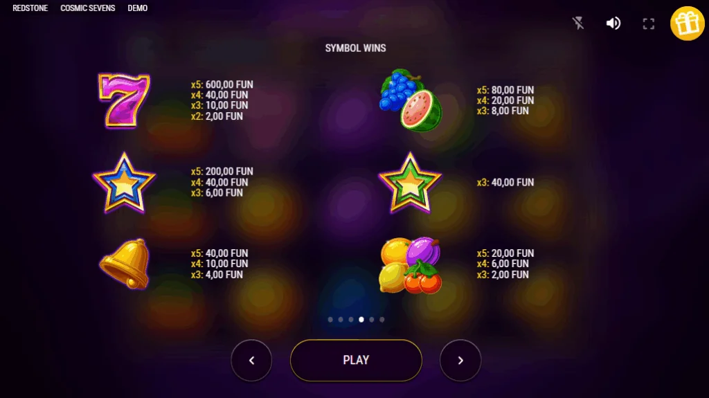 how to play Cosmic Sevens slot game