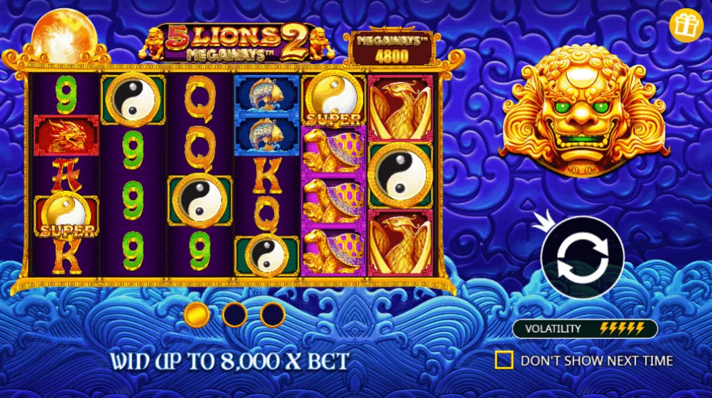 5 Lions Megaways 2 slot game screenshot