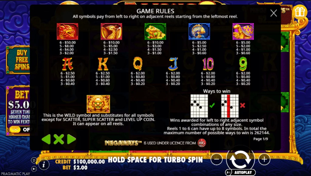 how to play 5 Lions Megaways 2 slot game
