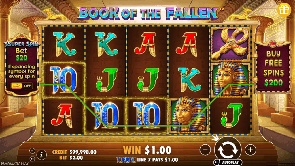 Book of Fallen slot features and rtp