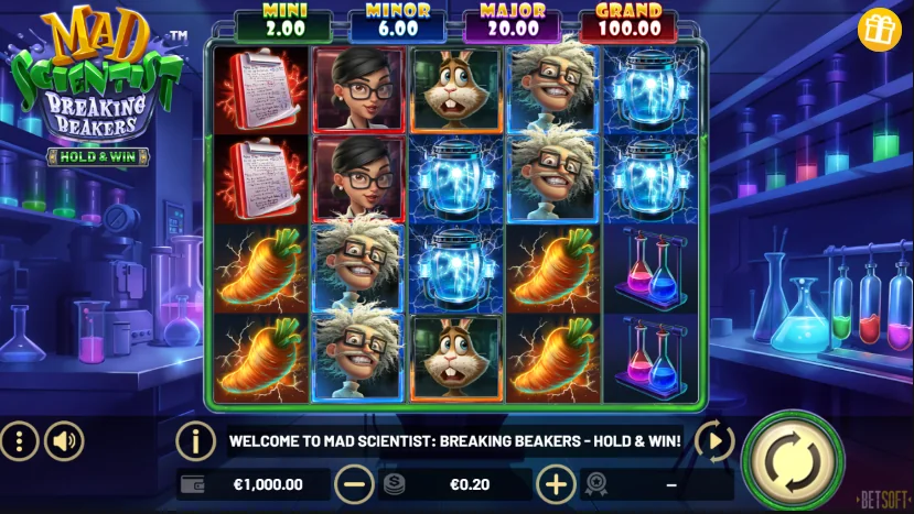 Mad Scientist: Breaking Beakers slot game screenshot
