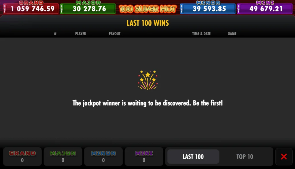 100 Super Hot slot features and rtp