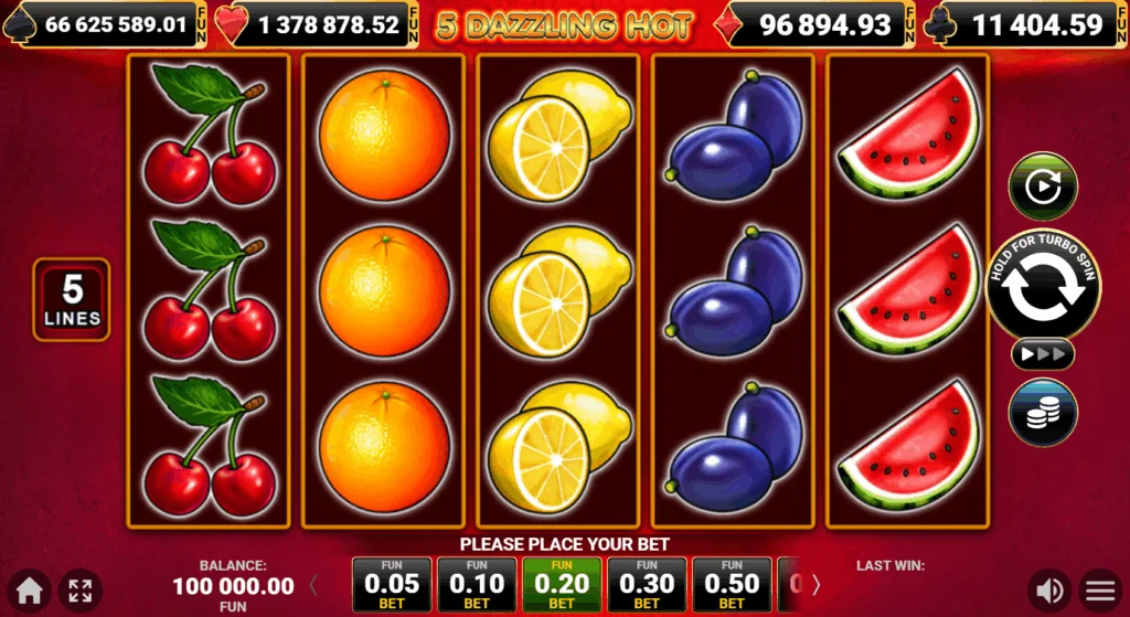 5 Dazzling Hot slot game screenshot