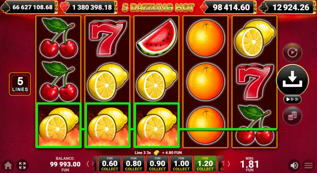 5 Dazzling Hot demo gameplay how to play