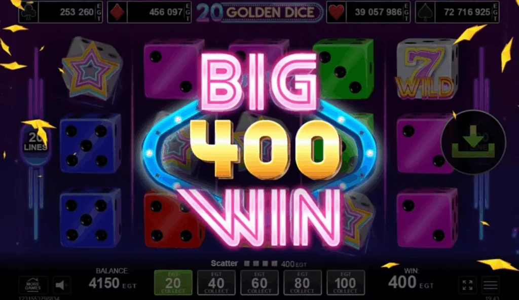 20 Golden Dice slot features and rtp
