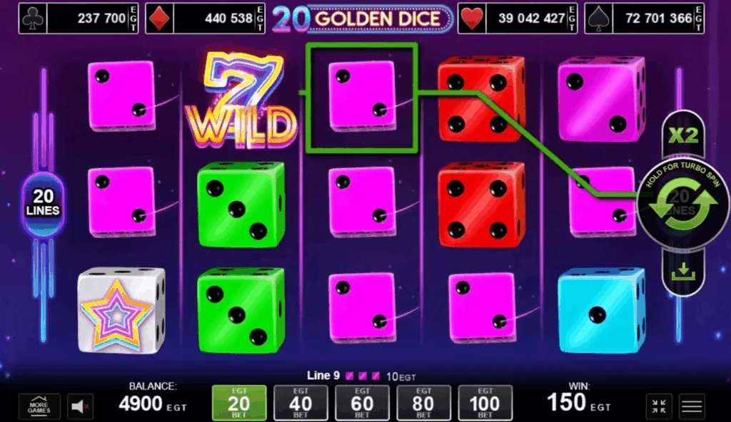 20 Golden Dice slot game screenshot