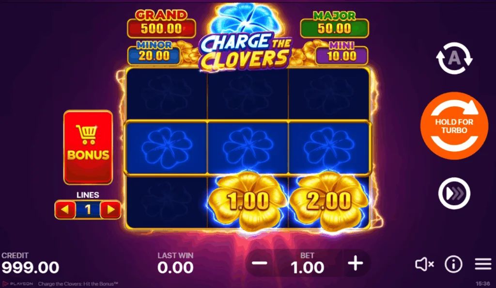 Charge the Clovers slot game screenshot