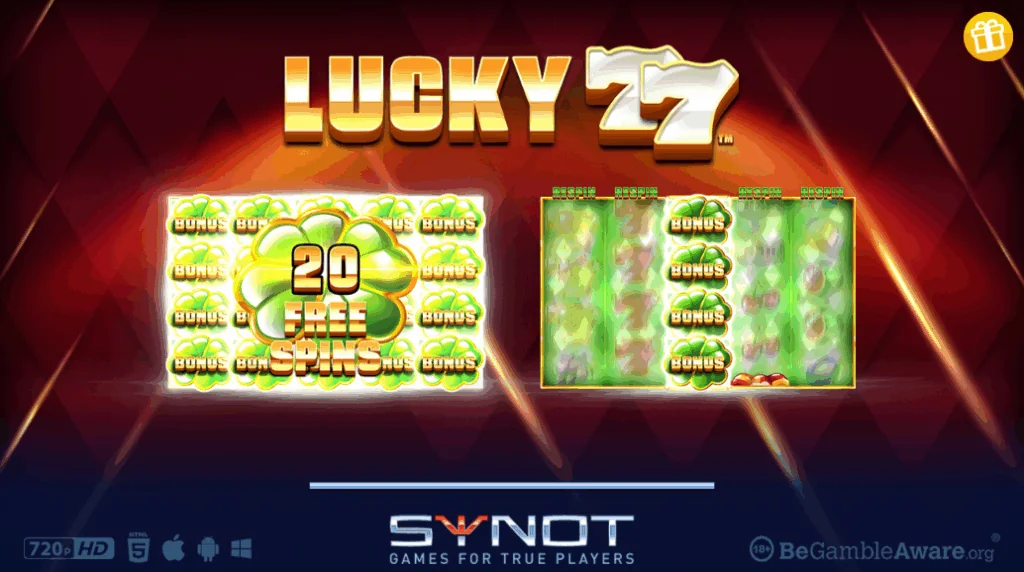 Lucky 77 slot game screenshot