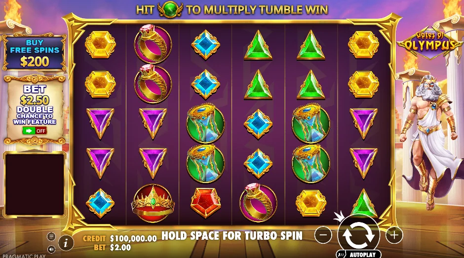Gates of Olympus slot game screenshot