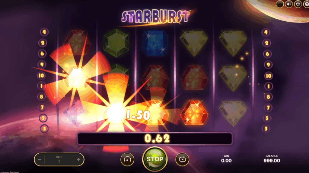 Starburst slot game screenshot