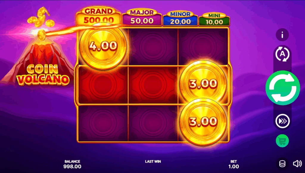 Coin Volcano slot game screenshot