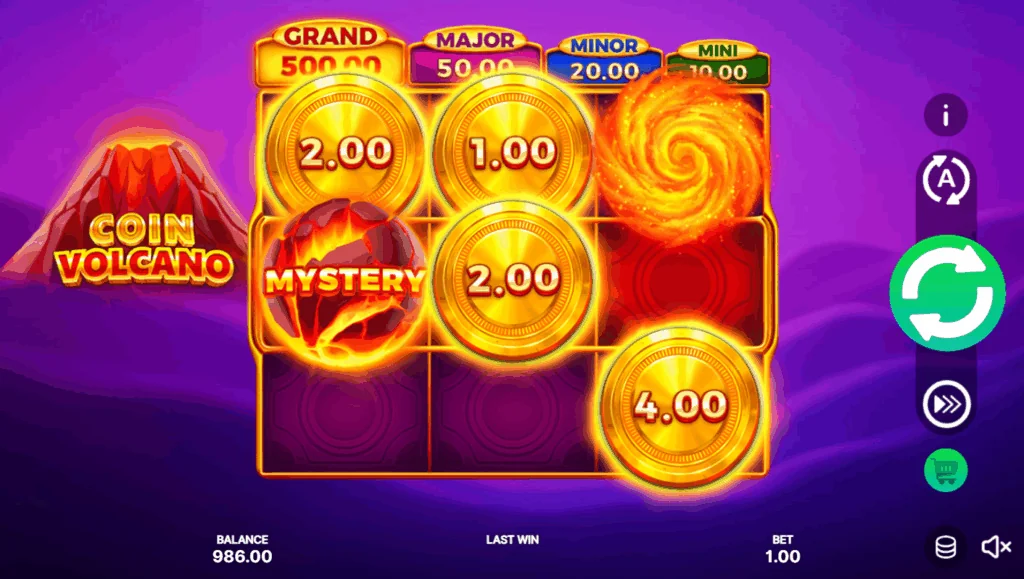 how to play Coin Volcano slot game