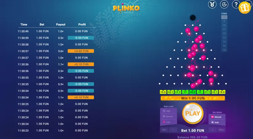 Plinko slot features and rtp